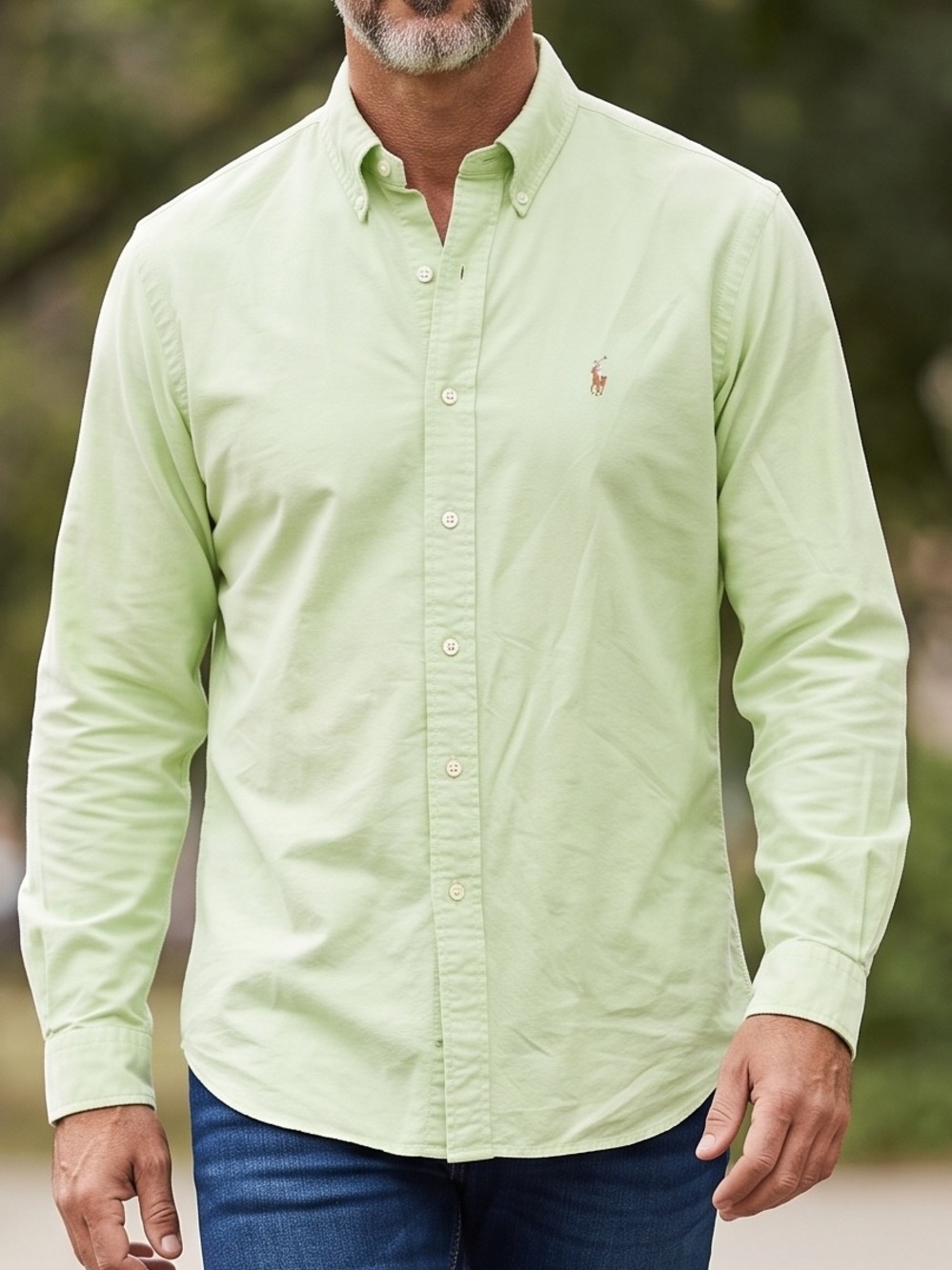 Ralph Lauren Light Green Long Sleeve Button-Down Shirt